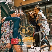 2021 exhibition new movie themed outfits Exterior View Brigade Filming Wedding photography lovers Write a real hip-hop street to make clothing