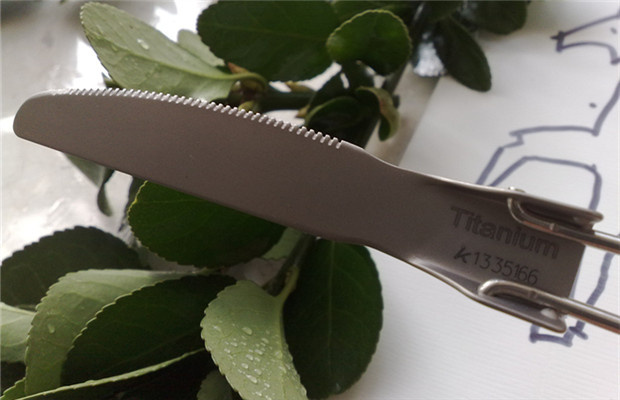 Keith Shears ti5304 Fold Titanium Knife Pure Titanium Portable Cutter Cut Steak Titanium Cutlery With Tasteless Metal Tooth Knife