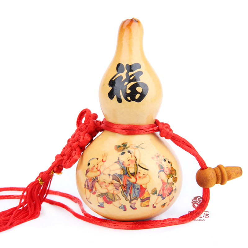 Natural gourd ornament wooden gourd six-character mantra gourd ornament