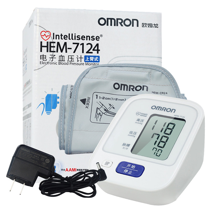 欧姆龙电子血压计HEM-7124 家用上臂式血压测量仪 全自动血压仪器