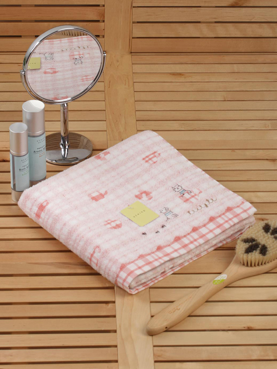 UCHINO|红色中空纱浴巾单条装