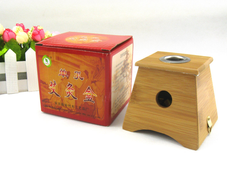 Single-hole double-hole three-hole moxibustion instrument bamboo Gynecology Palace chill wooden moxibustion box Family style Moxibustion Aisection Ejo box