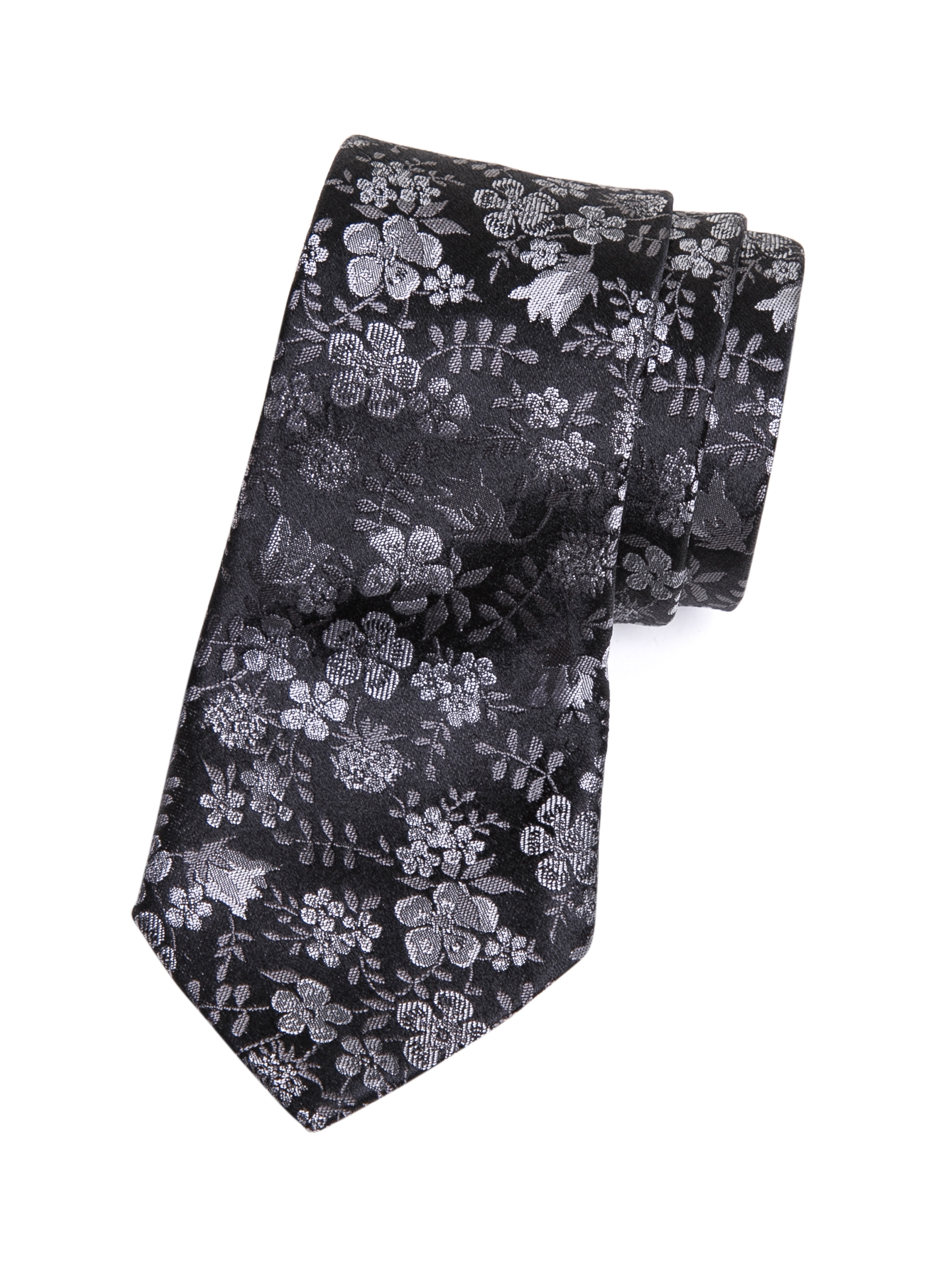 Dolce&Gabbana 黑色花朵提花领带