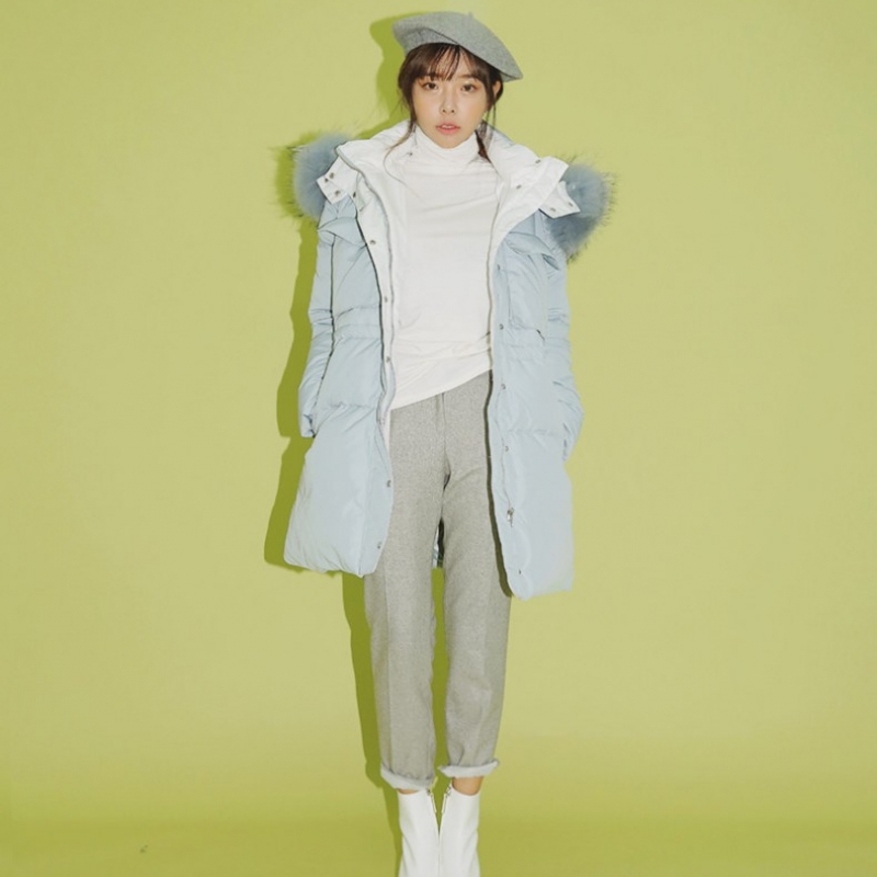 韩国stylenanda官方正品 基本款纯色修身休闲裤-浅灰色