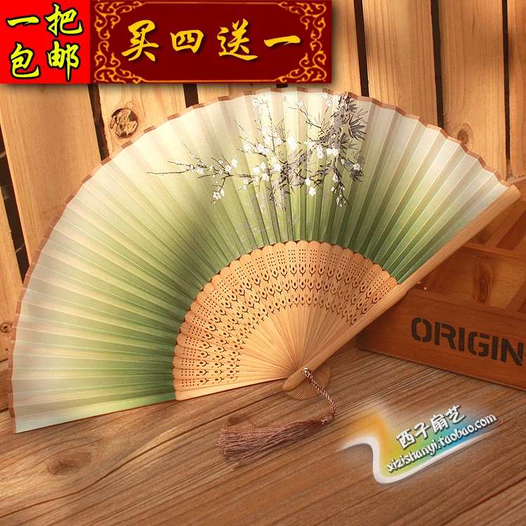 New female section Folding Fan Summer Su Fan Folding Daily Style folding fan single-sided Chinese wind paper fan Fan Cartoon Fan Customisation