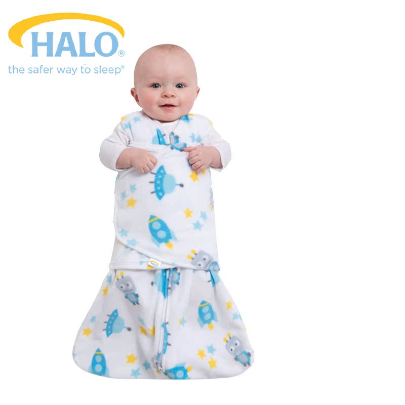 美国HALO睡袋 新生婴儿安全睡袋宝宝保暖睡袋 包裹式摇粒绒防踢被