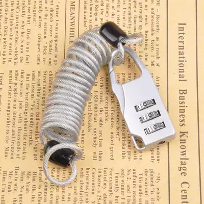 Multi-purpose tensile portable 1 m extended wire rope code lock anti-theft telescopic 3mm steel rope travel lock line
