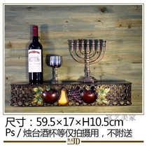 Cave plate iron decoration partition wall shelf WIFI routing small ledge multi-purpose kitchen condiment rack