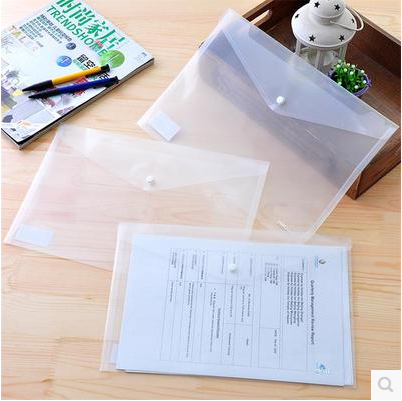Excellent 5505 Transparent Archive Bag a4 paper bag Office meeting plastic bag push button
