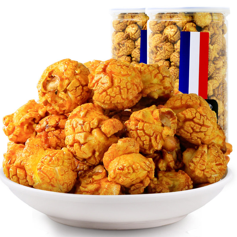 【天猫超市】鹰制果黑糖味爆米花150g/罐 球型爆米花休闲零食