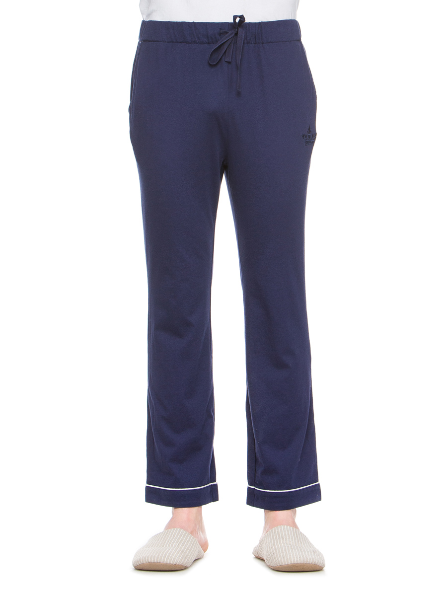 ROYAL VELVET|藏青色全棉系带家居长裤