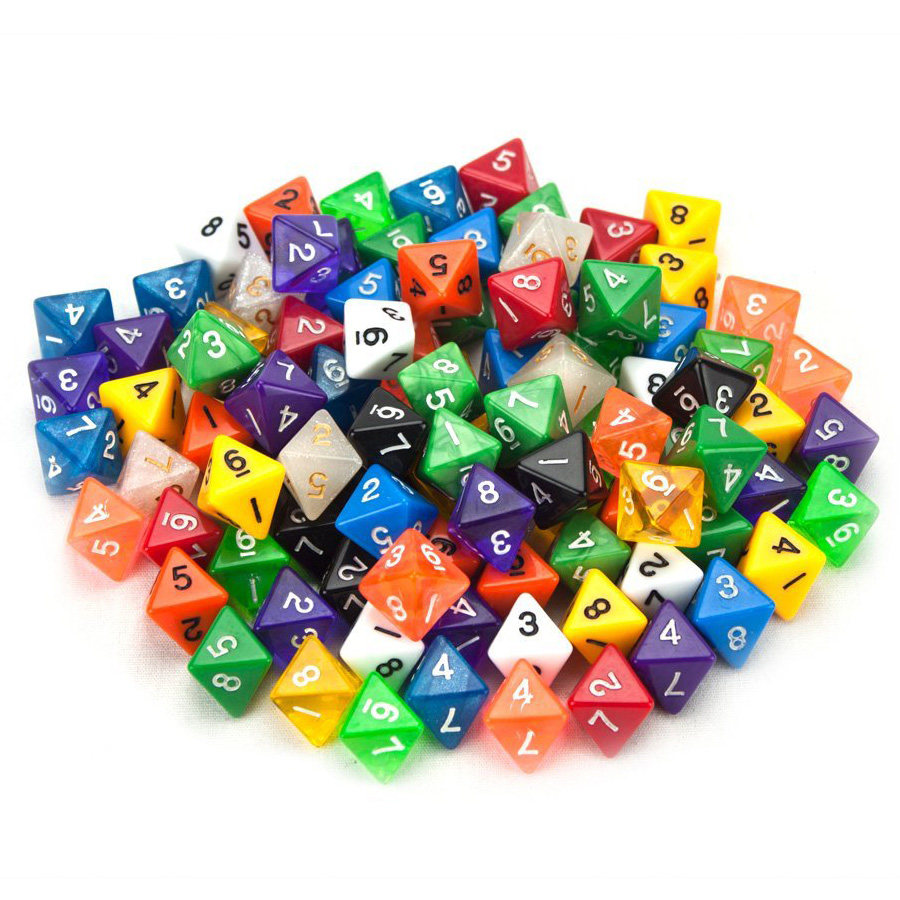 8-sided dice digital eight-sided multi-sided dice board game surrounding DND game dice running group sieve counter