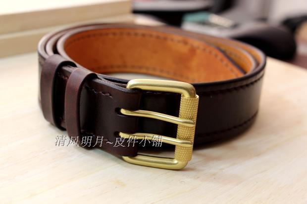 Pure air - clean hand leather head coat pure copper - needle belt double - needle buckle