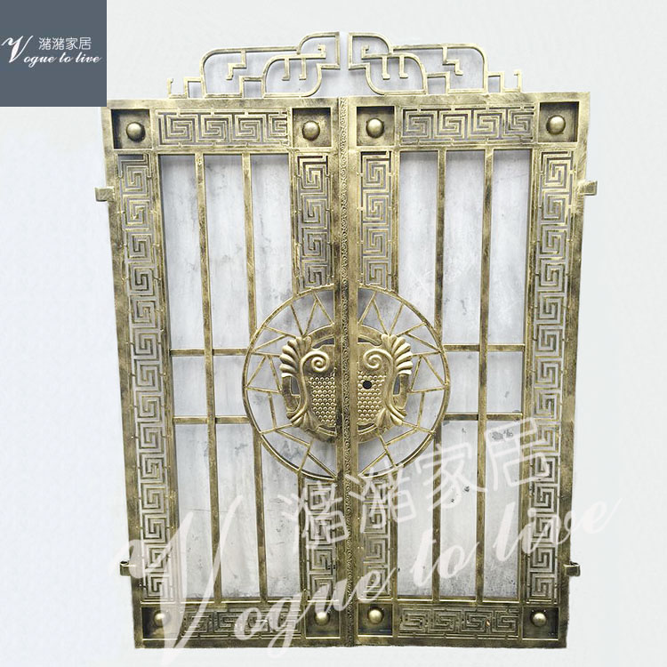 New American classical Wrought iron gate Courtyard door Iron door Anti-theft square steel garden Villa European door custom