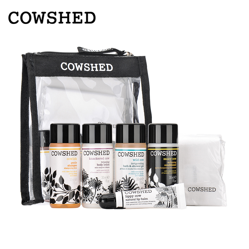 英国COWSHED沐浴露洗发水润体乳身体乳旅行洗护套装4x30ml+5ml