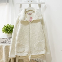 Hoa Kỳ Kích thước lớn của phụ nữ ấm áp cashmere cashmere mùa xuân và đồ ngủ mùa thu ngọn dịch vụ nhà dài tay dày quan lot nam