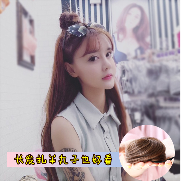假发刘海迷你发包 Half Bun半丸子头 夏季自然蓬松小号发包花苞头