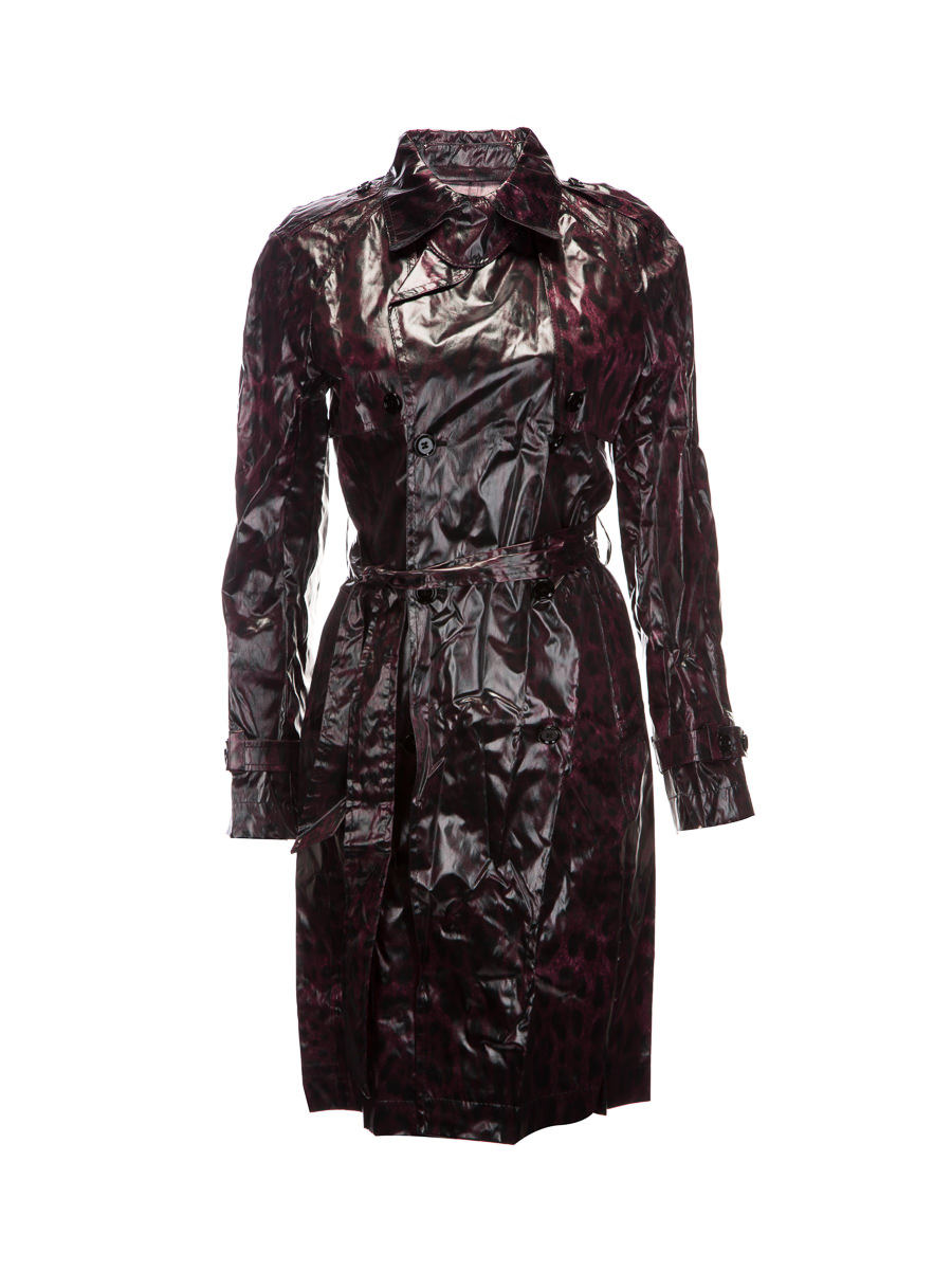 Dolce&Gabbana 绛紫色豹纹风衣外套