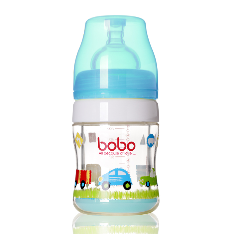 bobo乐儿宝宽口径安全玻璃直身奶瓶120ml BP520C