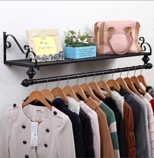 Wrought iron clothing store hanger display display rack Side hanging wall hanging children's clothing rack wall combination rack