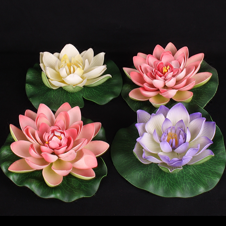 Pool simulation fake lotus flower sleeping lotus plastic for Buddhist lotus leaf lotus leaf fake flower decoration flower high simulation flower placement flower