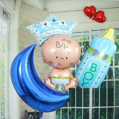 Crescent foil balloon baby children's birthday party wedding one-year-old arrangement love-shaped aluminum foil balloon
