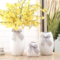 European style fashion simple ceramic vase White home living room dry vase decorative porcelain ornaments modern flower vase