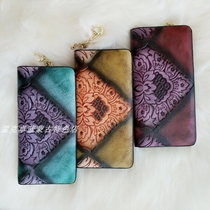 2022 retro wallet woman long new national wind zipped hand grab bag womens hand grip bag money clip summer phone