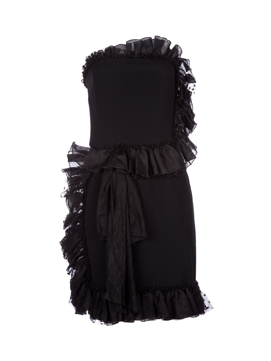 Dolce&Gabbana 黑色饰荷叶边轻礼服