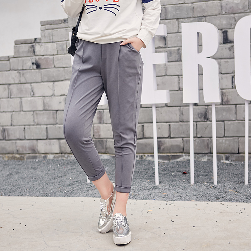 2016春秋季新款韩版大码女装小脚哈伦裤子200斤胖MM加大加肥显瘦