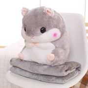 Dễ thương Hamster Gối Chăn Sử dụng kép Xe NAP Đệm Chăn Ấm tay Gối Văn phòng Nữ Gối đan xen