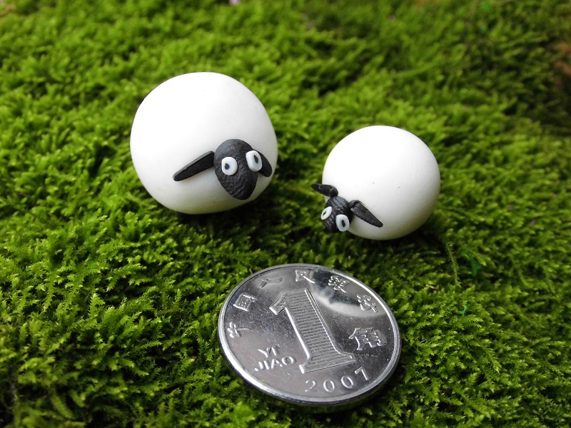 Moss Micro Landscape Succulent Flower Pot Decorative Ornament Little Sheep Soft Pottery Doll DIY Material Micro Landscape Bottle