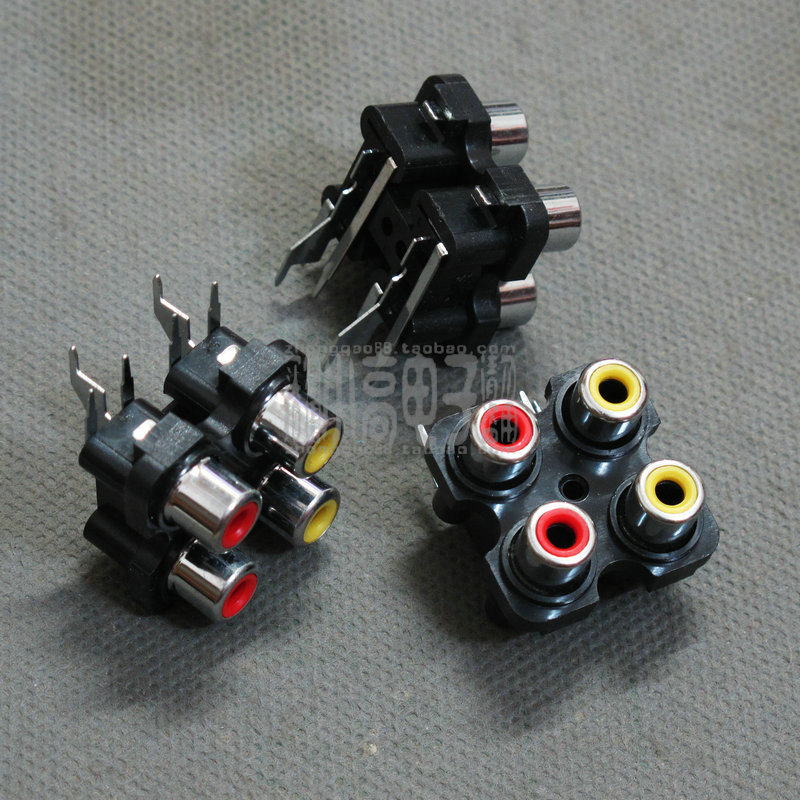 Lotus socket 4 bit RCA seat audio signal input socket amplifier lotus socket