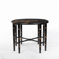 Oval bamboo festival retro feet round table side a few Louvre classical Chinese Oval lampstand sofa side corner coffee table