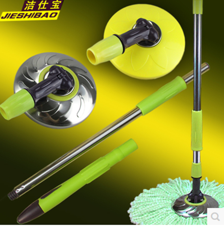 Jieshibao rotating mop rod Good god drag Brown bear mop accessories Pier cloth rod disc mop head set