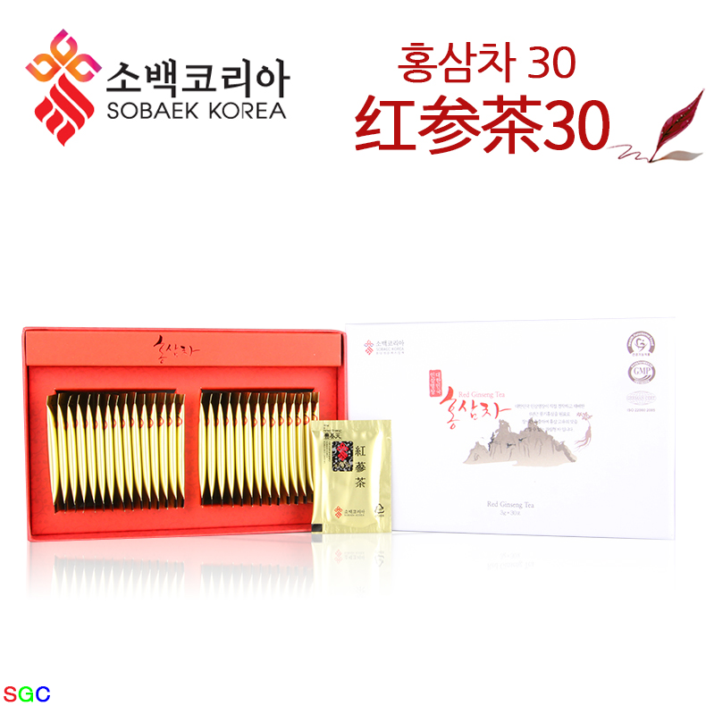 韩国直邮 SOBAEK KOREA 6年根 高丽红参 红参茶包 30包*6盒