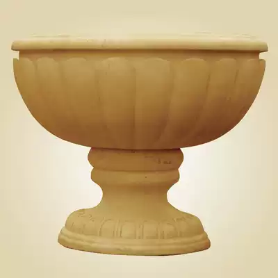 Artificial sandstone flower pot pot hollow round carving custom garden decoration landscape outdoor Lotus pot