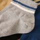 Japanese foreign trade solid color two-stripe pure cotton boat socks spring and summer business classic sports thin short socks for men