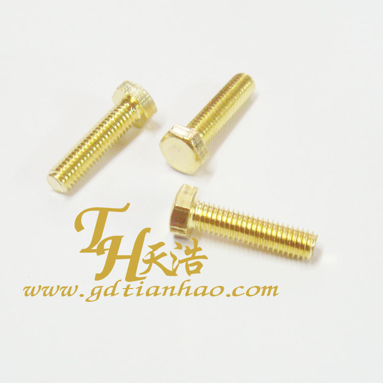 M4 - M5 copper hexagonal bolt pure copper hexagonal screw H62 cold - played hexagonal bolt