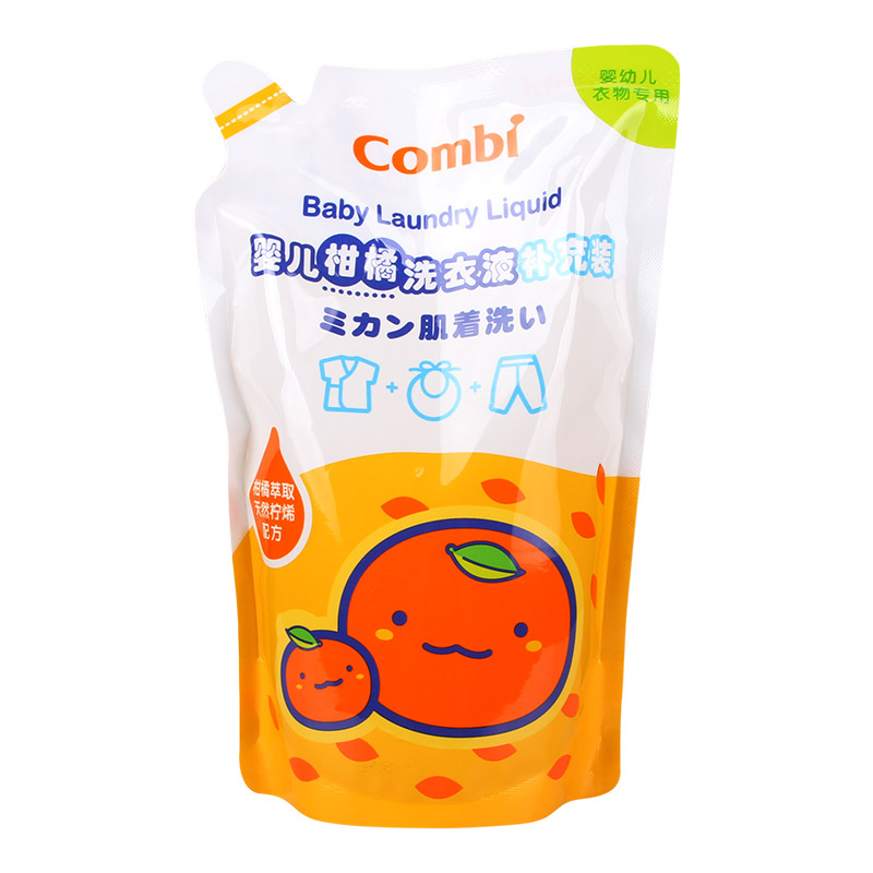 康贝Combi 婴儿柑橘洗衣精补充袋装 宝宝洗衣液 1000ml 9050