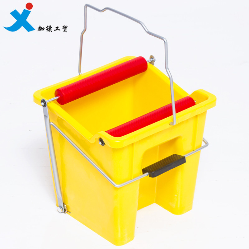 Marine wringing mop bucket 174280 foot pedal type squeezed water bucket Roller type squeezing bucket Household mop bucket 14L