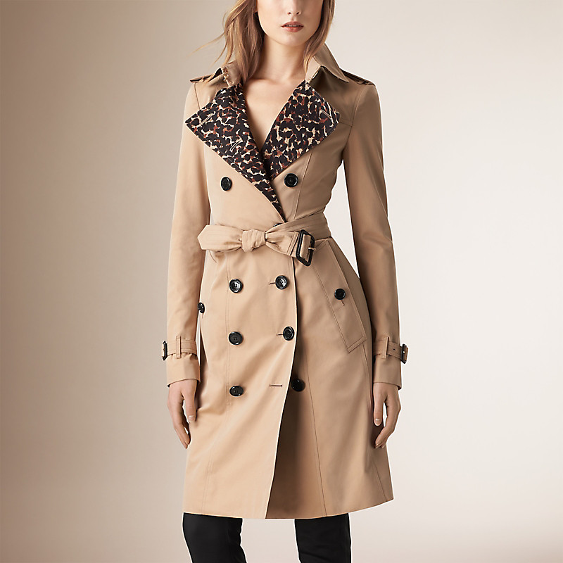 BURBERRY/博柏利豹纹棉质嘎巴甸 Trench 风衣 39828271