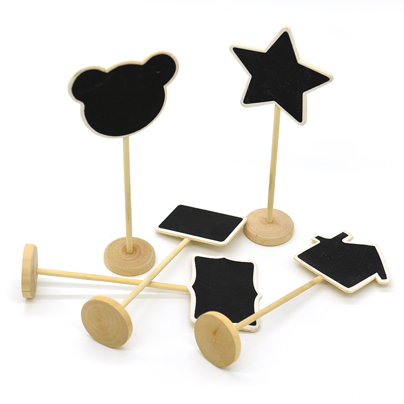 Korean tips Message small blackboard Price tag bamboo tag blackboard with bottom seat drawing board seat card 15g