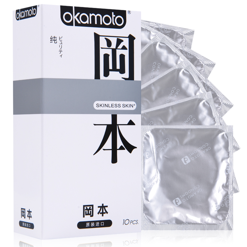 冈本 SKIN纯避孕套超薄安全套10片 进口情趣成人计生性用品byt