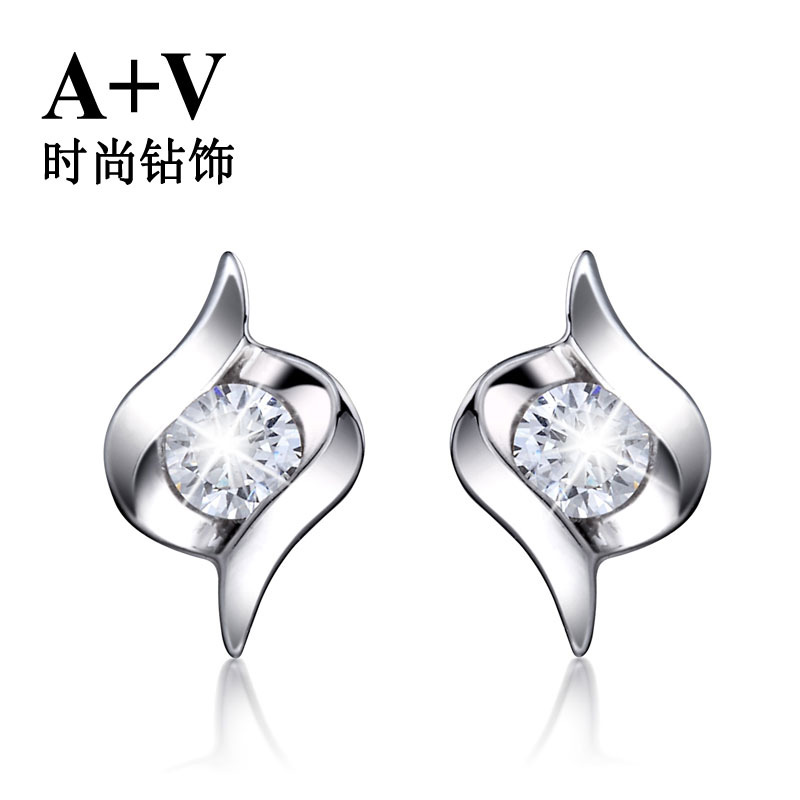 A V18k Platinum Customizable Diamond Stud Earrings Female A V18k Platinum Customizable Diamond Stud Earrings Female South Africa Natural Single Loose