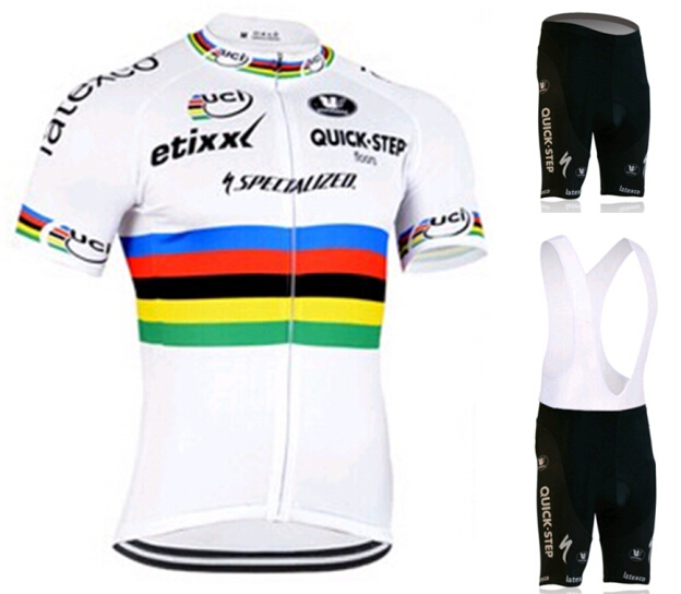 Cycling wear 2015 champion clothing quick step perspiration bicycle clothing strap short-sleeved cycling clothing suit summer