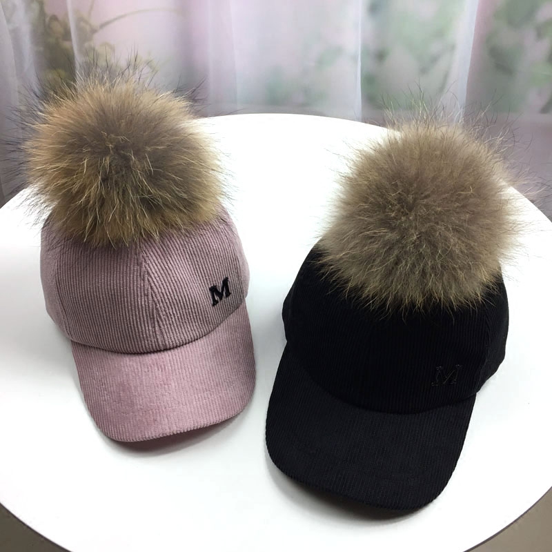 Autumn Winter Parenting Stick Ball Cap Han Edition Tide M Mark Light Core Suede Raccoon Boy Girl Girl Girl Duck Tongue Hat Child