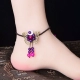 Phong cách quốc gia retro vòng chân gió nữ trang sức làm bằng tay nữ phiên bản Hàn Quốc của sinh viên đơn giản Sen Sở mật ong chân chuỗi vòng - Vòng chân