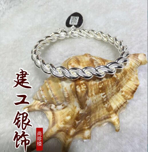 S990 pure silver full handmade tangled wire opening bracelet one gram RMB12