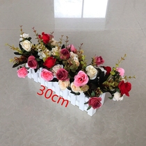 16-80cm wooden fence rose silk flower pastoral simulation fake flower potted decorative flower living room floral set furnishings